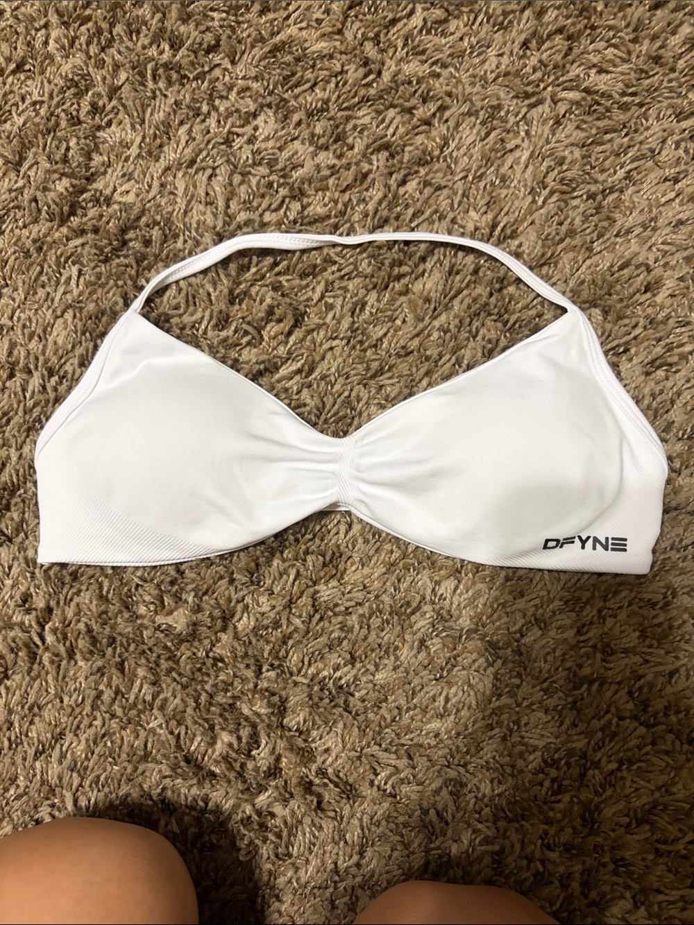 DFYNE White Sports Bra — Light Support Halter